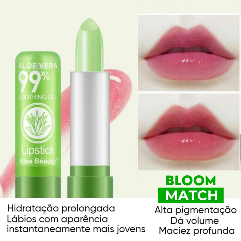 Batom Hidratante Natural Aloe Vera De Longa Duração Á Prova d'Água